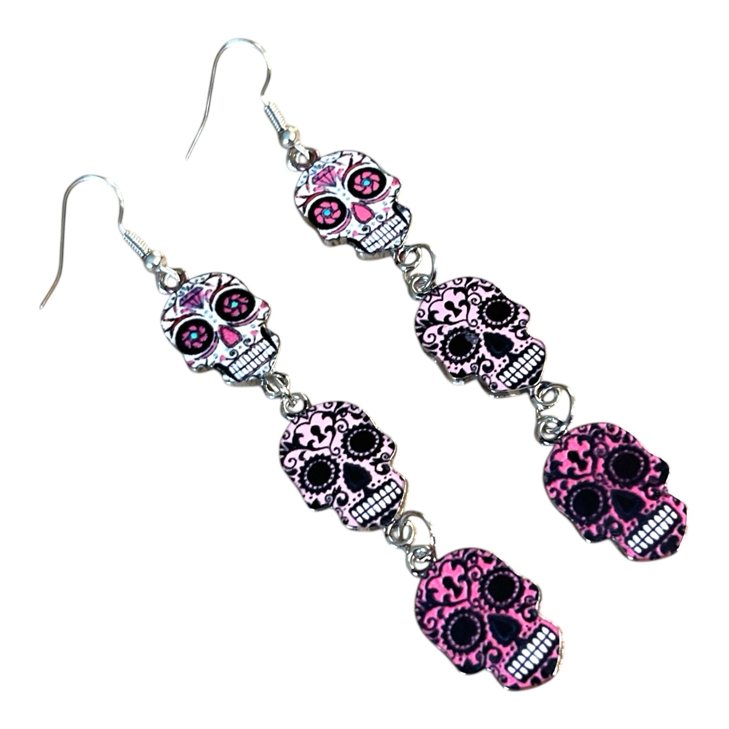 Bright Sugar Skull Earrings | Boho Jewelry | Día de los Muertos Inspired Gift