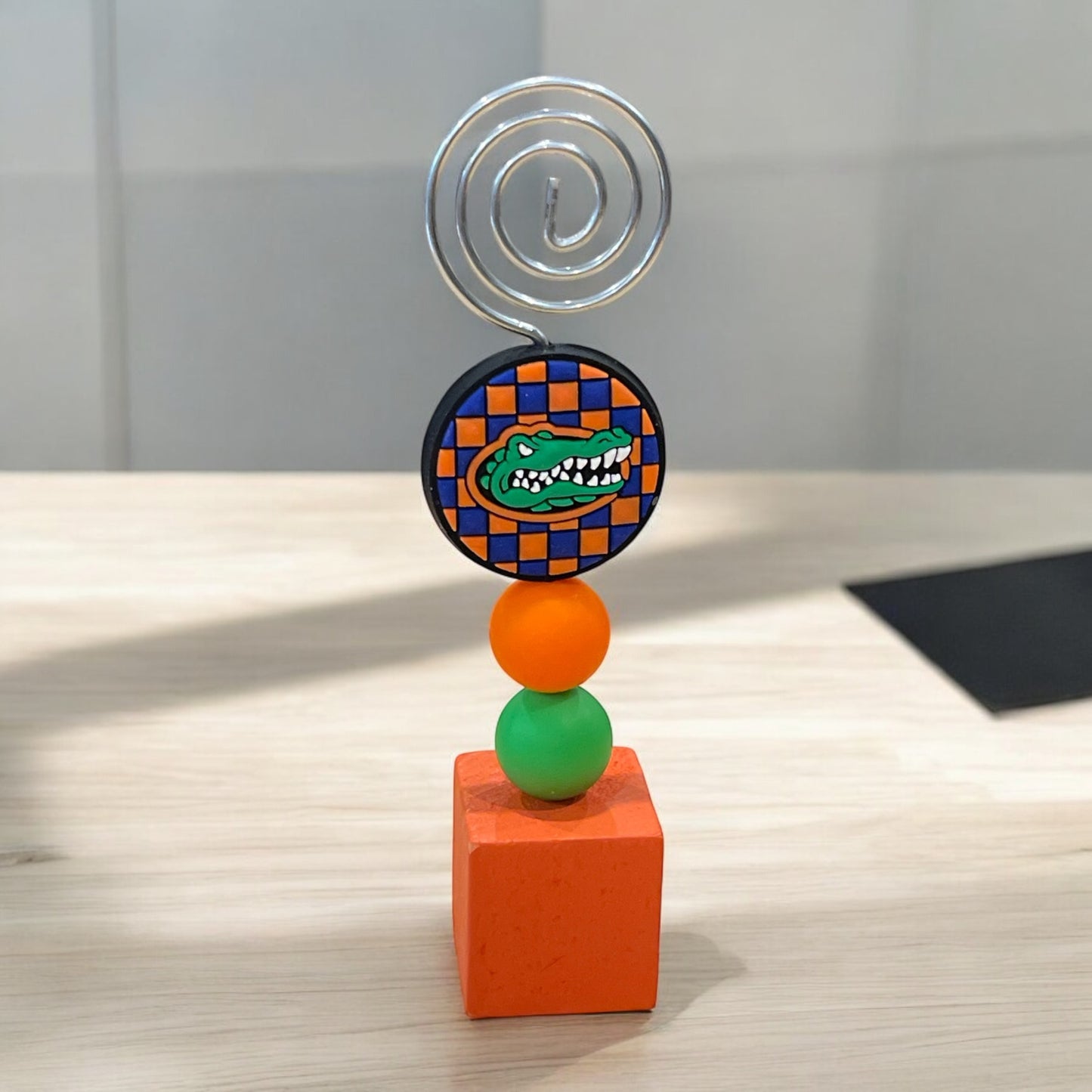 Beaded Photo Holder | University of Florida Decor | UF Gators Desk Display | College Gift Idea