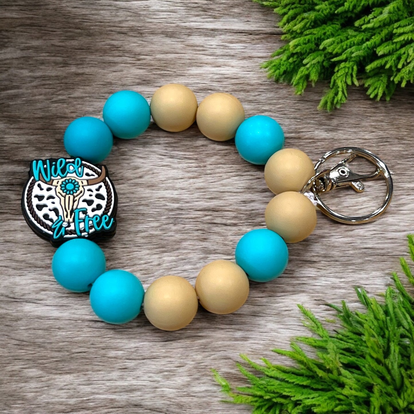 Western Beaded Keychain Wristlet – Cowgirl-Inspired Design with Unique Beads