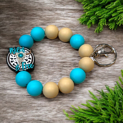 Western Beaded Keychain Wristlet – Cowgirl-Inspired Design with Unique Beads