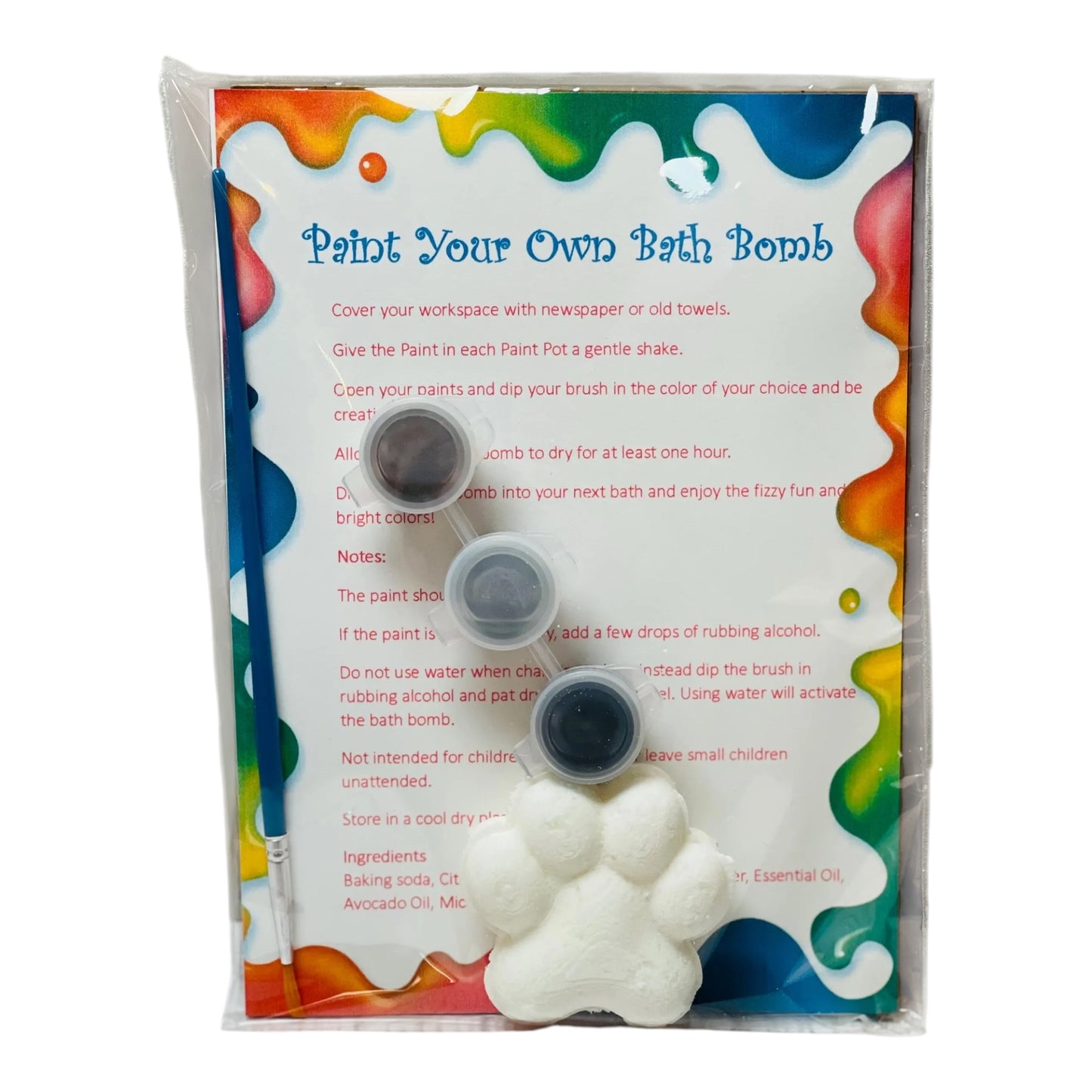 Paint Your Own Bath Bomb Kit - Handmade Bath Bombs with Paint Brushes and Paint | Great Party Idea