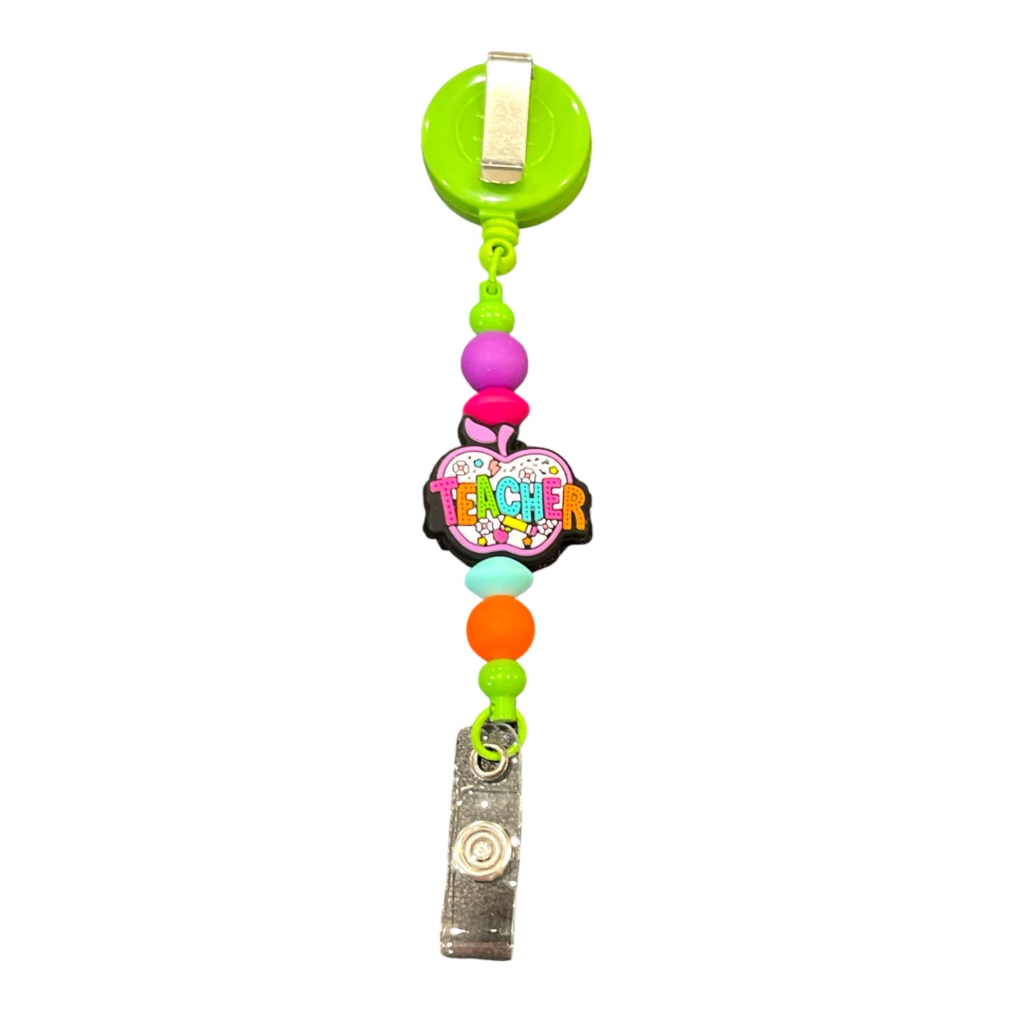 Beaded Teacher Badge Holder - Best Teacher Ever, Perfect Teacher Appreciation Gift