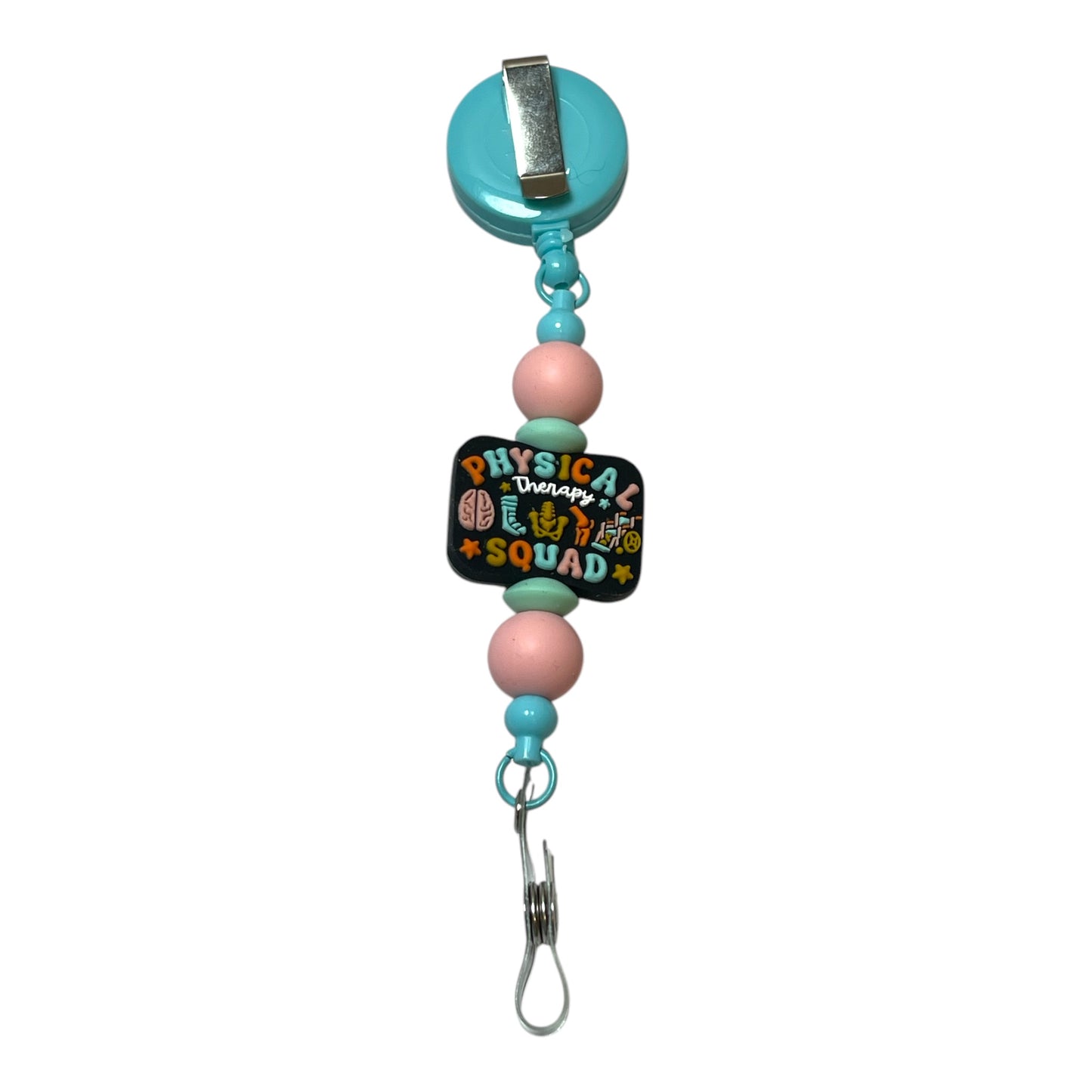 Beaded Badge Holder for Physical Therapists – Unique ID Reel with Custom Beadwork