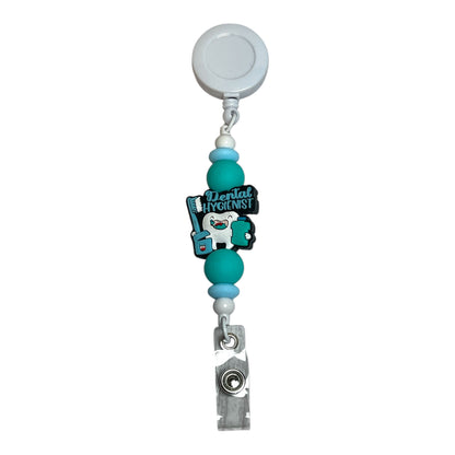 Cute Badge Reel for Dental Staff - Retractable ID Holder for Dentist & Hygienist