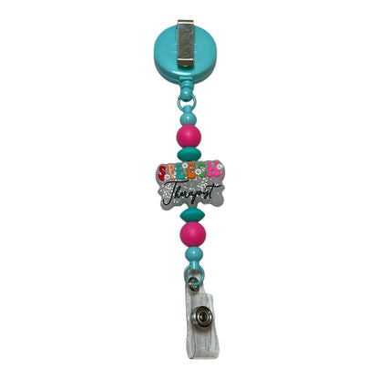 Personalized Beaded Badge Reel for Speech Therapy Professionals – Unique ID Holder