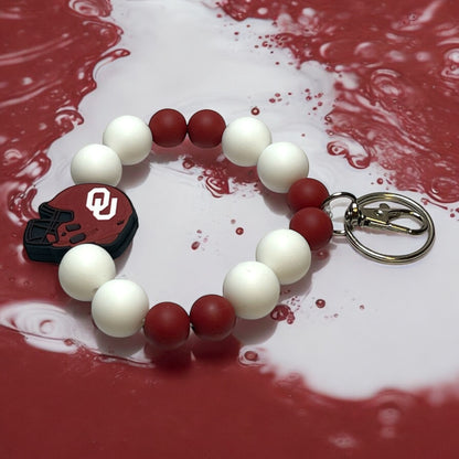 Oklahoma Sooners Beaded Keychain Wristlet - Personalized Wristlet for Fans