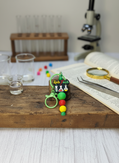 Beaded Accessories for Lab Techs – Keychains, Badge Reels & More