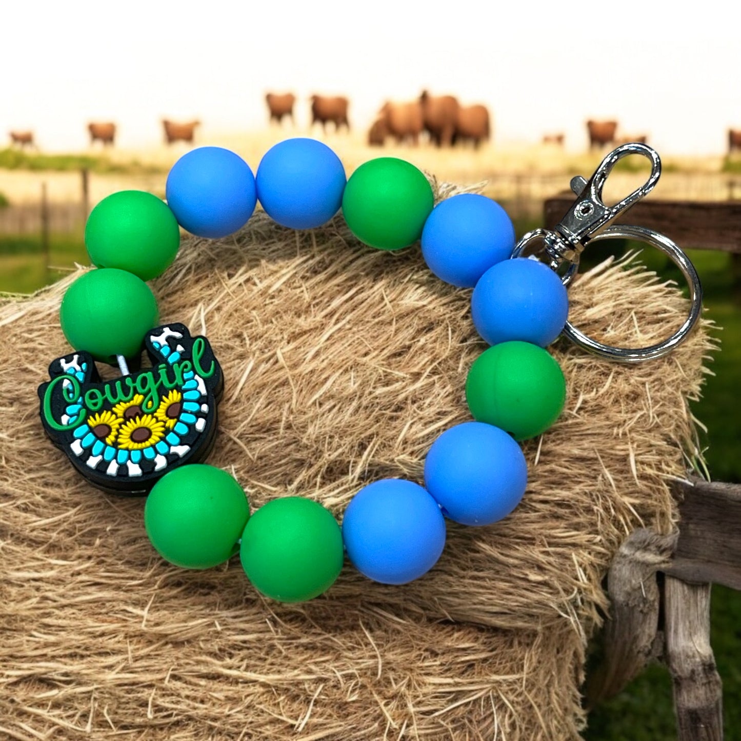 Cowgirl Wristlet Keychain - Western Charm Accessory with Cowboy Hat