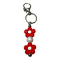 Handcrafted Beaded Keychain with Flowers - Colorful Floral Keychain