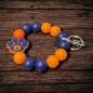 Auburn Beaded Wristlet Keychain - Unique War Eagle Fan Accessory, Game Day Essential