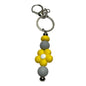 Handcrafted Beaded Keychain with Flowers - Colorful Floral Keychain