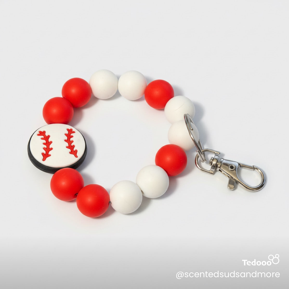 Beaded Wristlet Keychain for Baseball or Softball - Fun and Functional Keychain for Baseball or Softball Enthusiasts