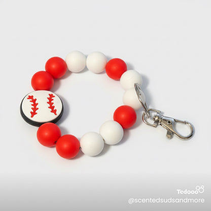 Beaded Wristlet Keychain for Baseball or Softball - Fun and Functional Keychain for Baseball or Softball Enthusiasts