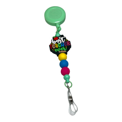 Beaded Teacher Badge Holder - Best Teacher Ever, Perfect Teacher Appreciation Gift