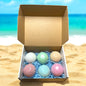 Beach-Themed Bath Bomb Set - Handmade Ocean-Inspired Bath Fizzies, Perfect Gift for Relaxation