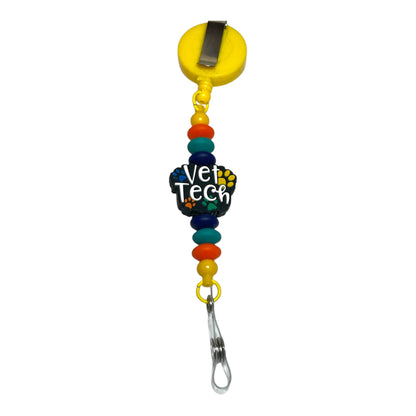 Vet Tech ID Badge Reel - Custom Badge Holder for Veterinary Professionals