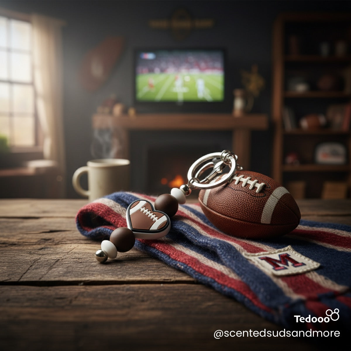 Sports Themed Beaded Keychain - Cute Keychain for Sports Fans