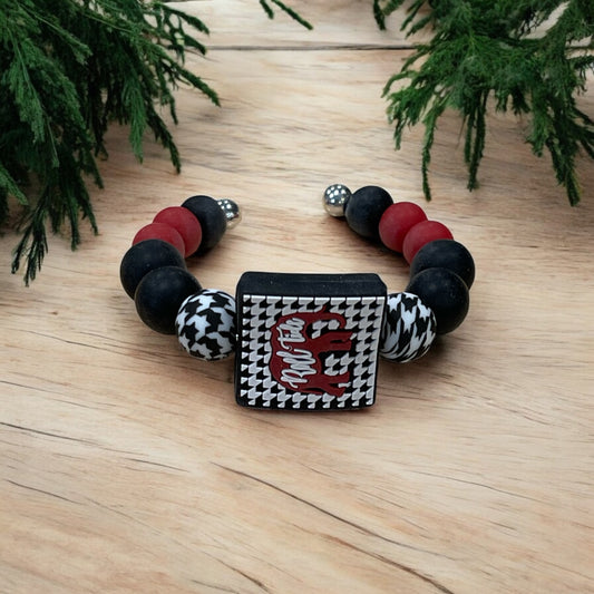 Alabama Roll Tide Bracelet | Beaded Bangle for Crimson Tide Fans | University of Alabama Gift