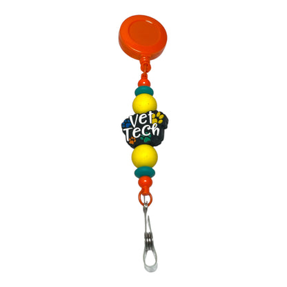 Vet Tech ID Badge Reel - Custom Badge Holder for Veterinary Professionals