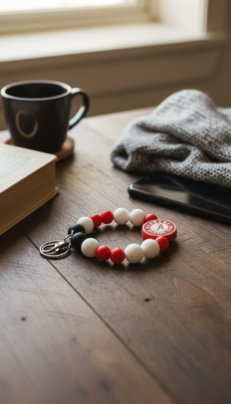 Alabama Crimson Tide Keychain Wristlet - Roll Tide, College Fan Accessory