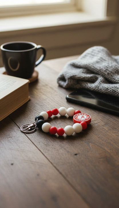 Alabama Crimson Tide Keychain Wristlet - Roll Tide, College Fan Accessory