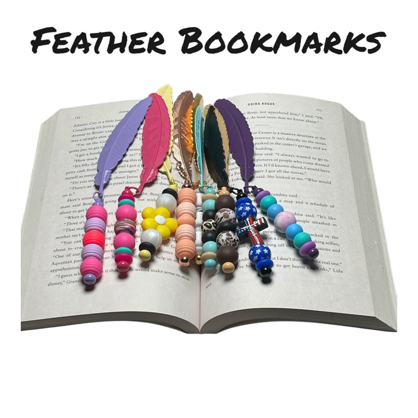 Boho Beaded Feather Bookmark – Unique Handmade Reader’s Gift