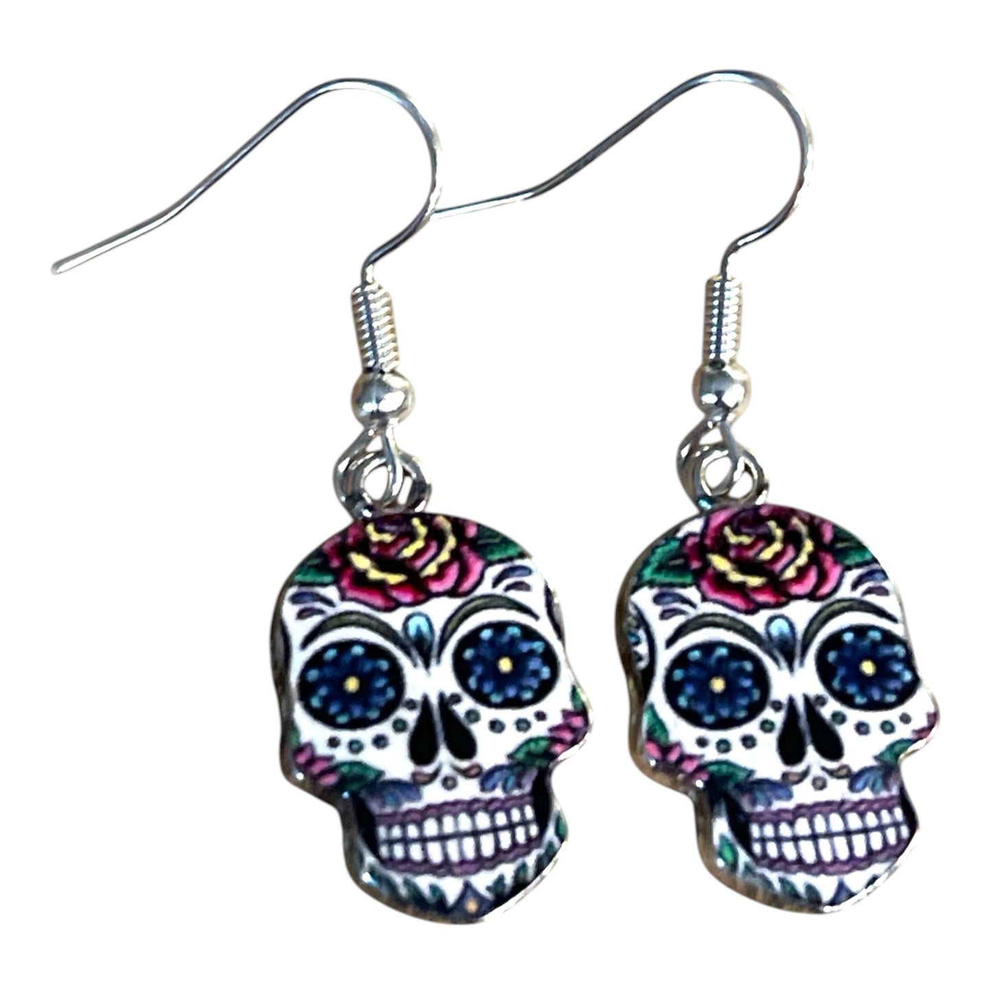 Bright Sugar Skull Earrings | Boho Jewelry | Día de los Muertos Inspired Gift