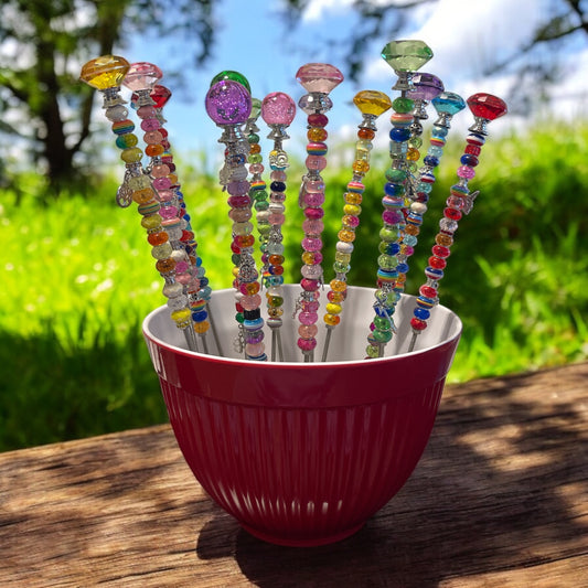 Acrylic Beaded Garden Stakes – Vibrant Garden Decorations