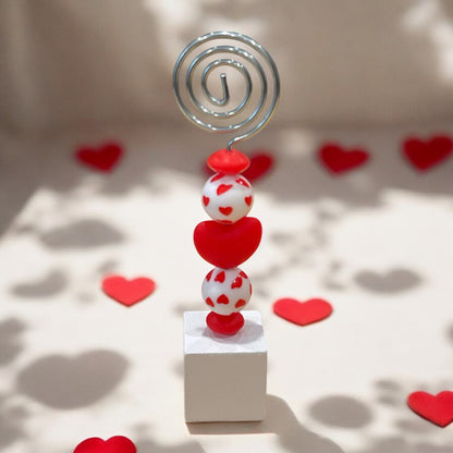 Beaded Photo Holder | Valentine’s Day Decor | Love Themed Picture Stand | Romantic Gift Idea