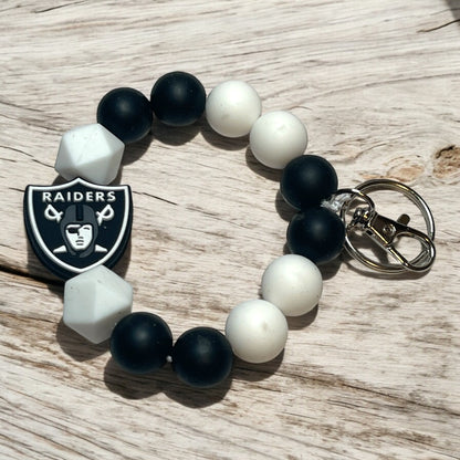 NFL-Inspired Raiders Wristlet Keychain - Perfect Gift for Fans