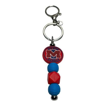 Ole Miss Beaded Keychain – Handmade Rebels Keychain Gift