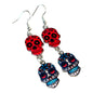 Bright Sugar Skull Earrings | Boho Jewelry | Día de los Muertos Inspired Gift