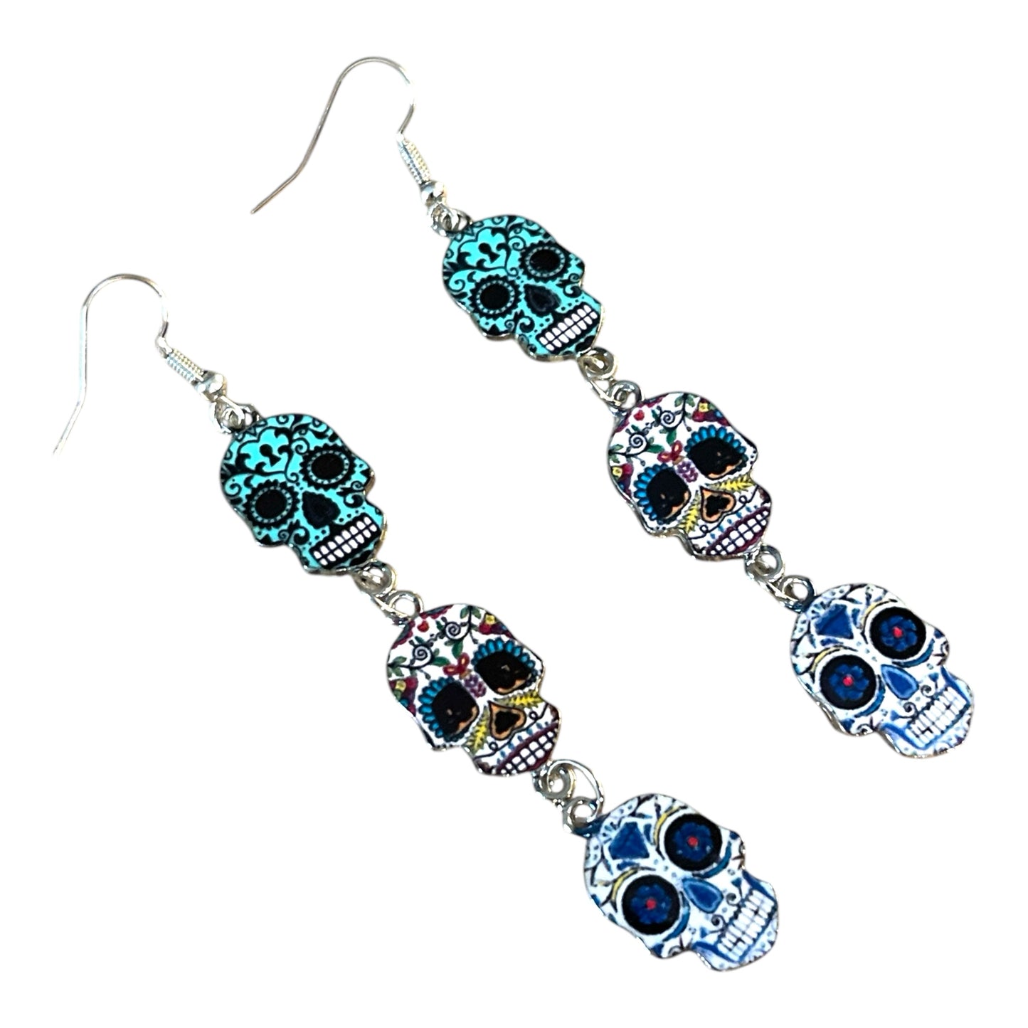 Bright Sugar Skull Earrings | Boho Jewelry | Día de los Muertos Inspired Gift