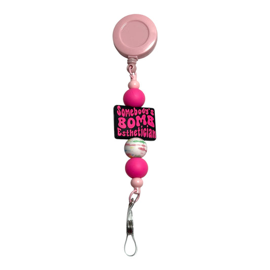 Beaded Badge Holder for Estheticians – Stylish ID Reel for Spa & Beauty Professionals