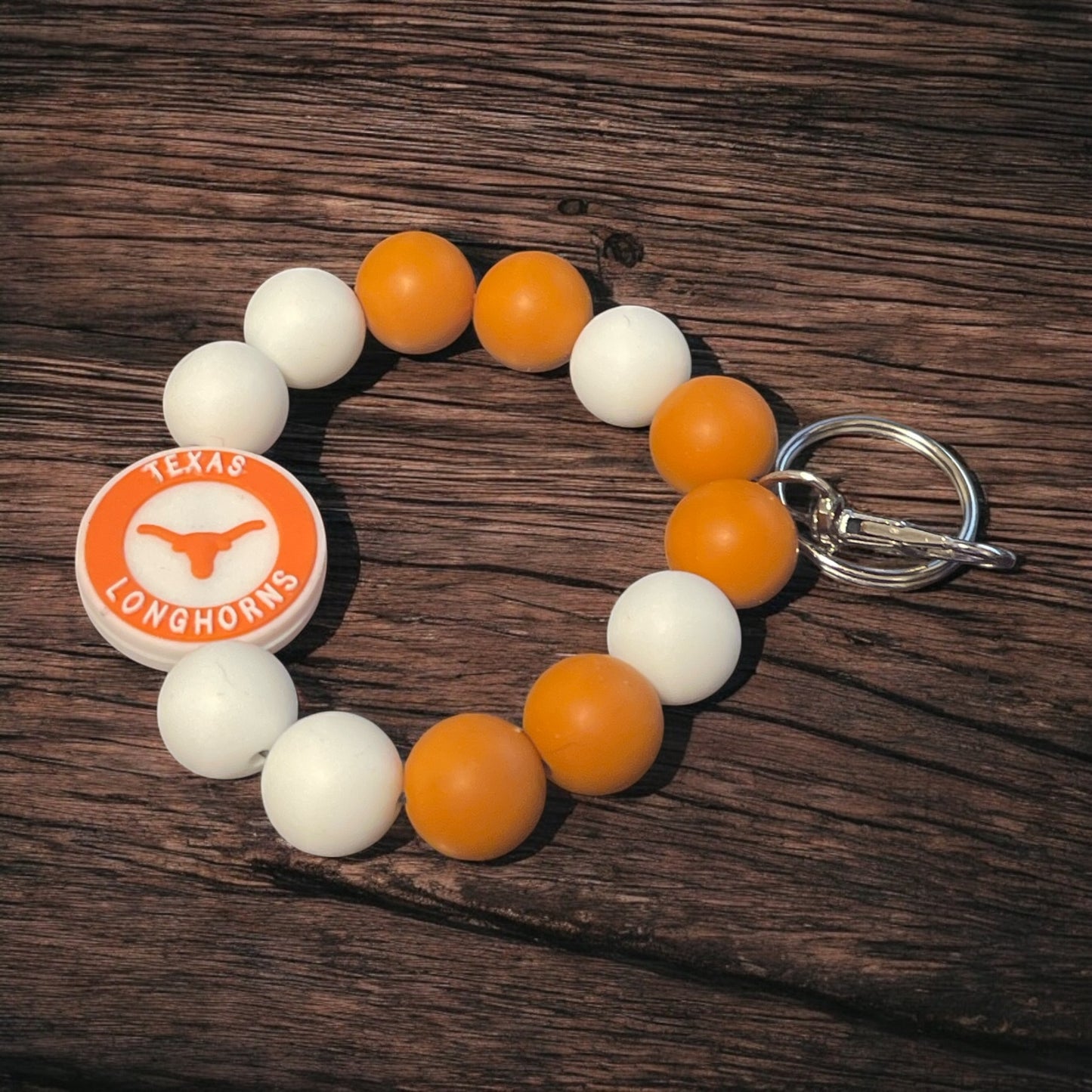 Beaded Wristlet Keychain for Texas Longhorns - Custom Keychain for Longhorn Fans