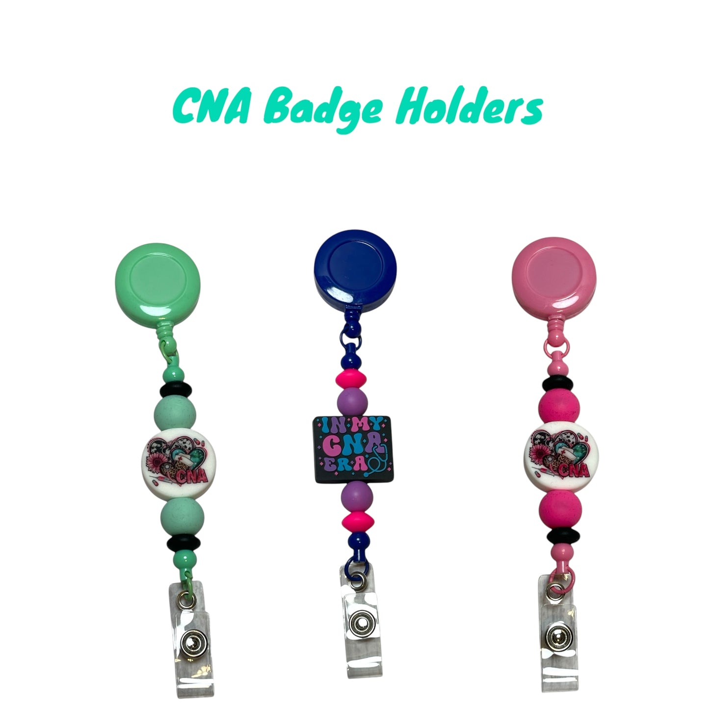 Beaded Badge Reel for CNAs - Handmade Badge Holder for Certified Nursing Assistants