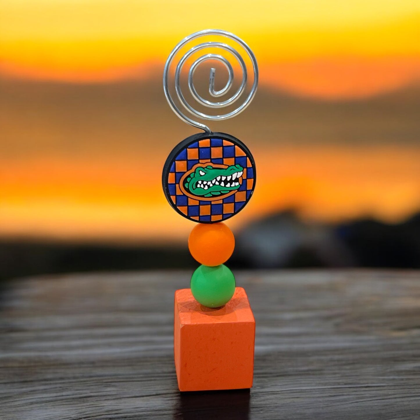 Beaded Photo Holder | University of Florida Decor | UF Gators Desk Display | College Gift Idea