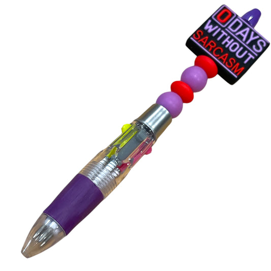 Sarcastic Beaded Pen - Multicolored Handmade Pen with Funny Statement Beads