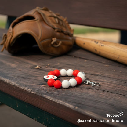 Beaded Wristlet Keychain for Baseball or Softball - Fun and Functional Keychain for Baseball or Softball Enthusiasts