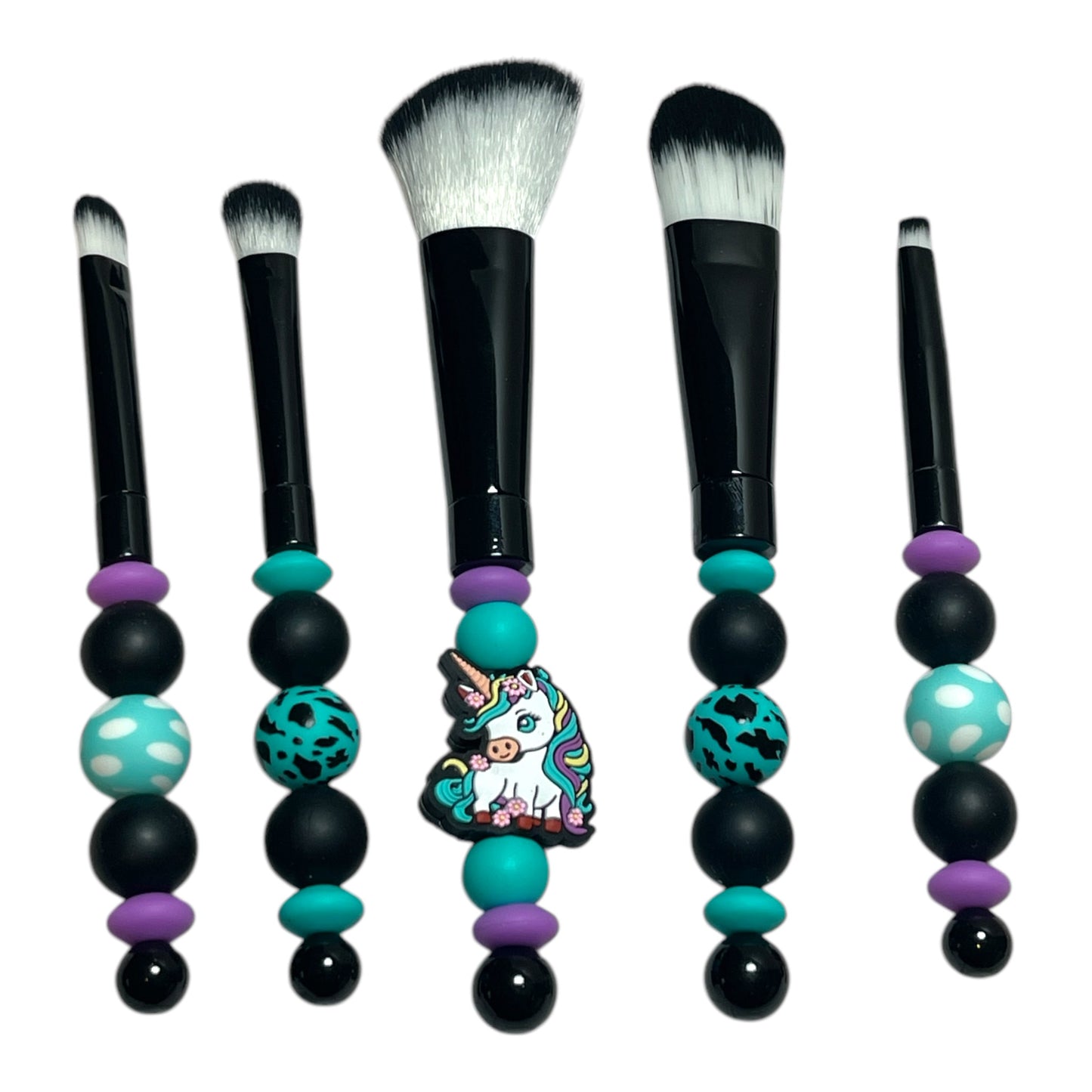 Decorative Beaded Makeup Brushes | Custom Brush Set for Makeup Artists & Beauty Lovers