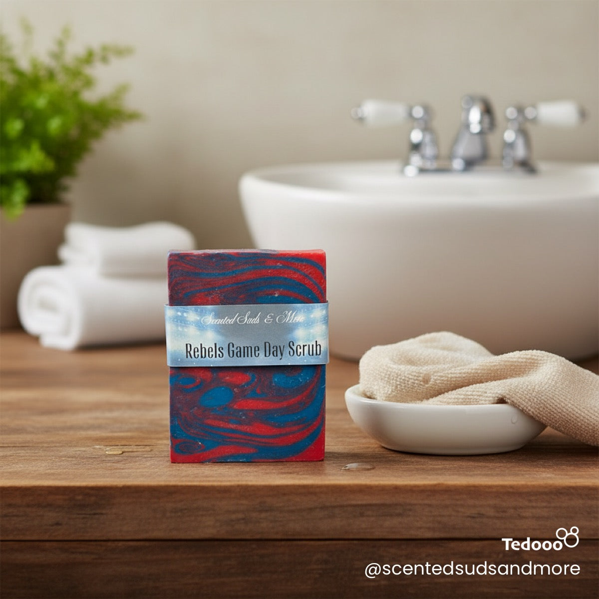 Ole Miss Rebels Cold Process Goat’s Milk Soap - Custom Handcrafted Soap for Fans