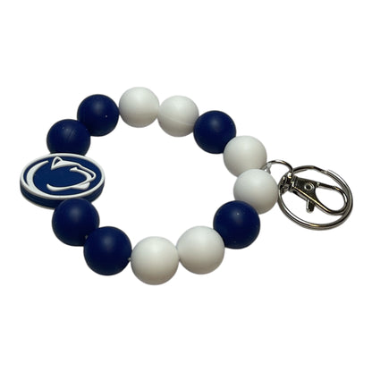 Penn State Beaded Wristlet Keychain - Handmade Keychain for Nittany Lions Fans