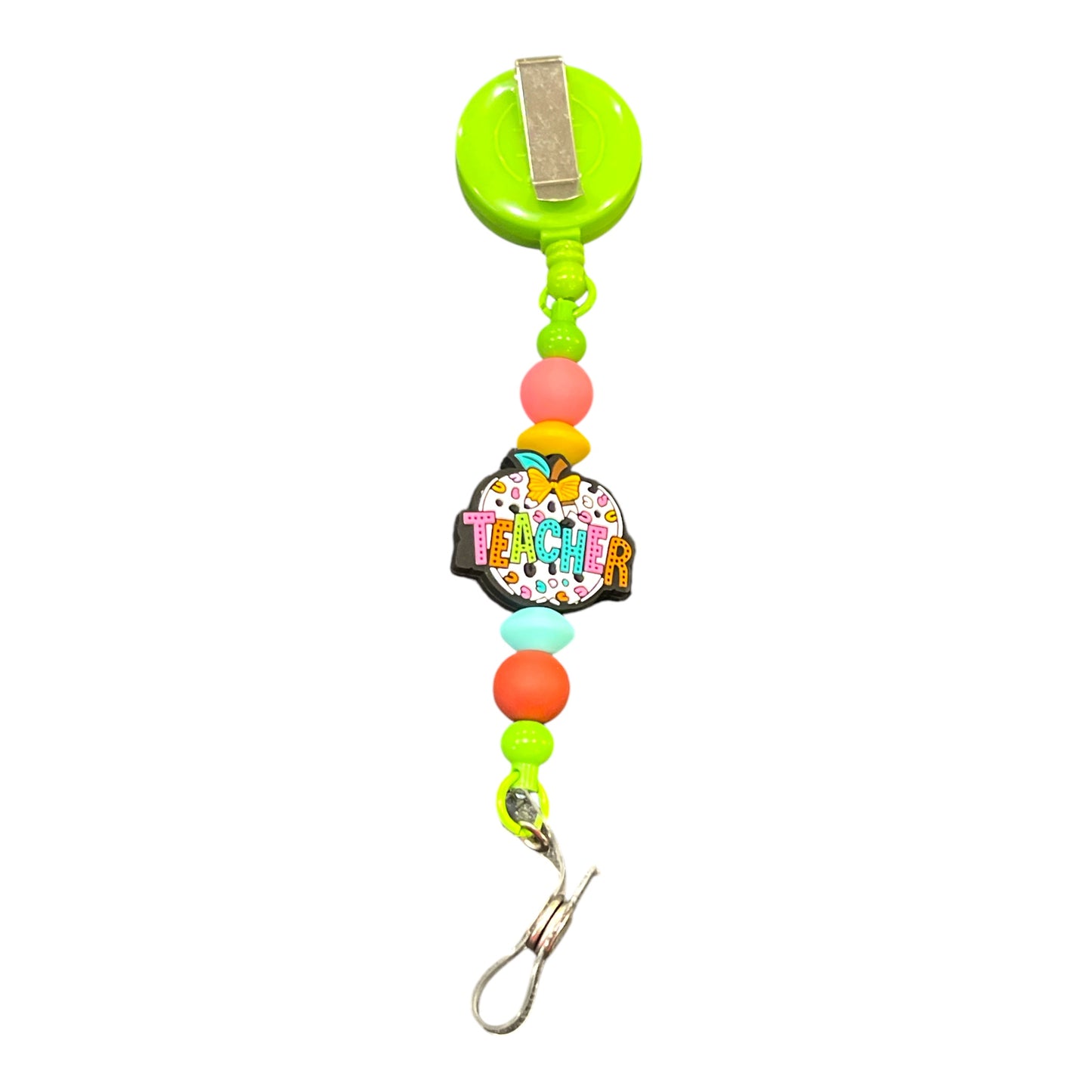Beaded Teacher Badge Holder - Best Teacher Ever, Perfect Teacher Appreciation Gift