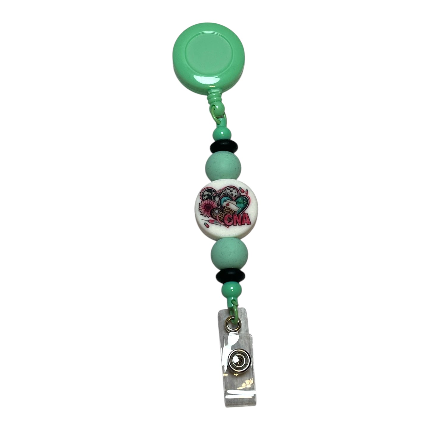 Beaded Badge Reel for CNAs - Handmade Badge Holder for Certified Nursing Assistants