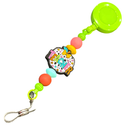 Beaded Teacher Badge Holder - Best Teacher Ever, Perfect Teacher Appreciation Gift