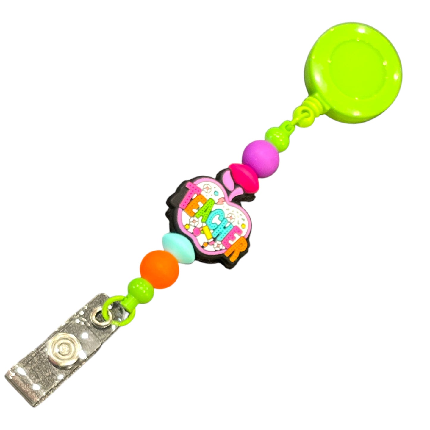 Beaded Teacher Badge Holder - Best Teacher Ever, Perfect Teacher Appreciation Gift