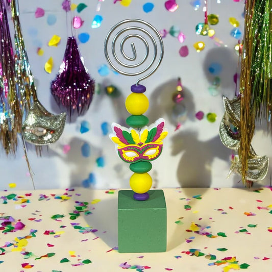 Colorful Mardi Gras Mask Photo Clips - Unique Event Decor