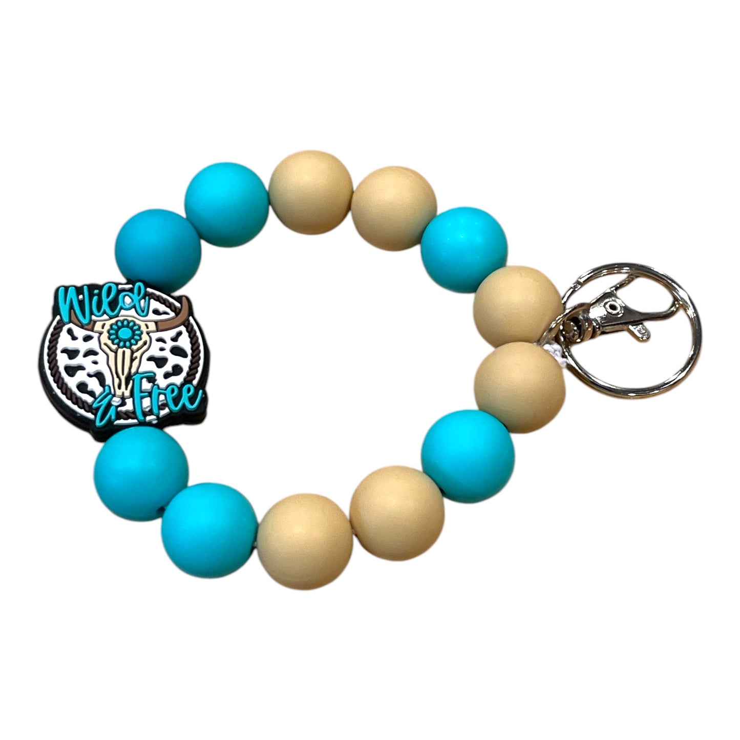 Western Beaded Keychain Wristlet – Cowgirl-Inspired Design with Unique Beads