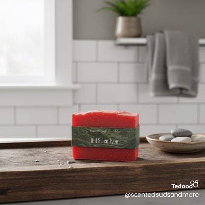 Handcrafted Cold Process Soap with Old Spice Type Fragrance - Masculine Scent Soap