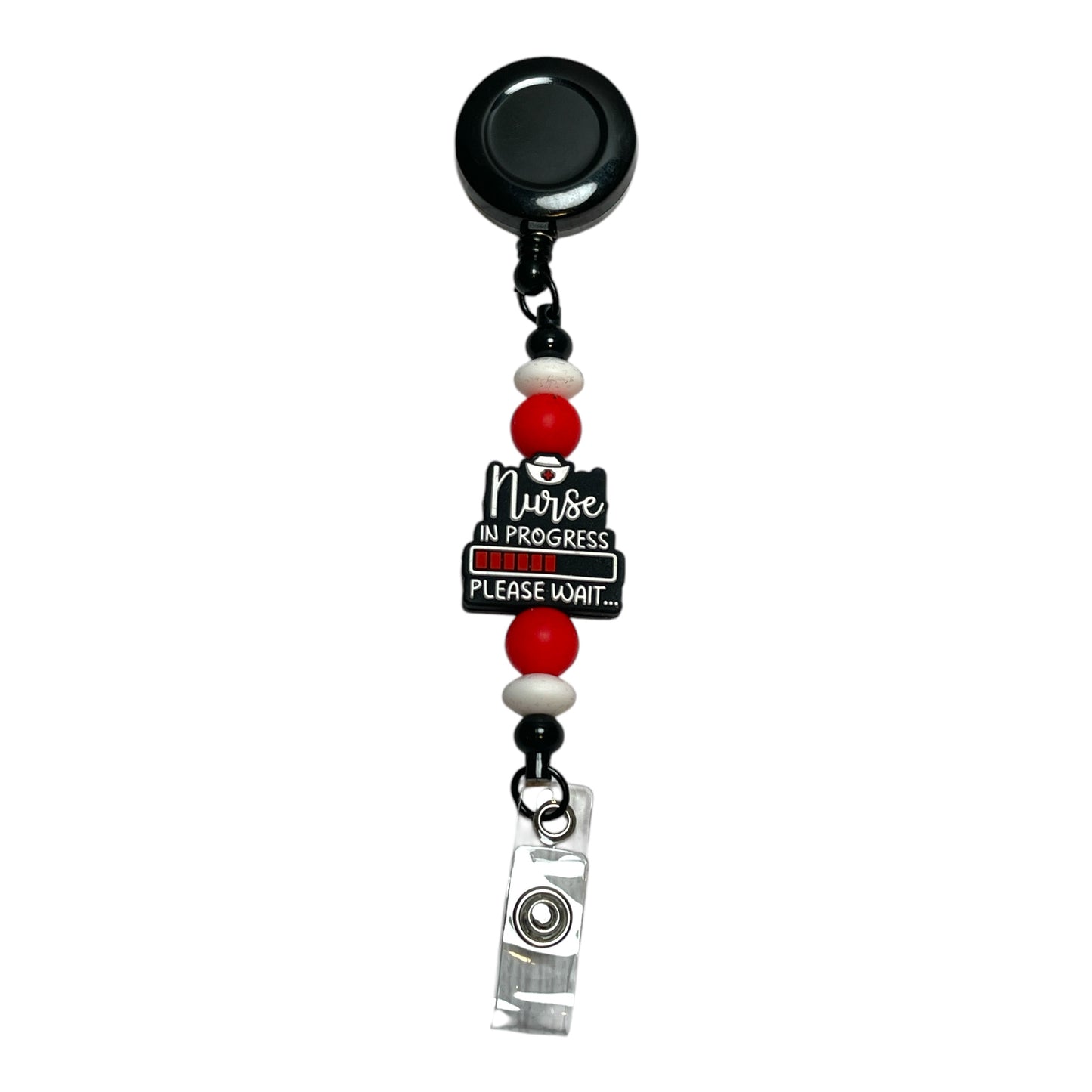 Beaded Badge Holder for Nurse in Progress - Handmade Badge Reel for Nursing Students